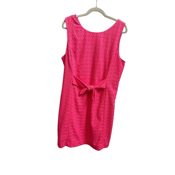 Lilly Pulitzer Clarise Shift Dress Pink Isle Ditsy Diamond Eyelet Sz 14 NEW $228 - Picture 5 of 11